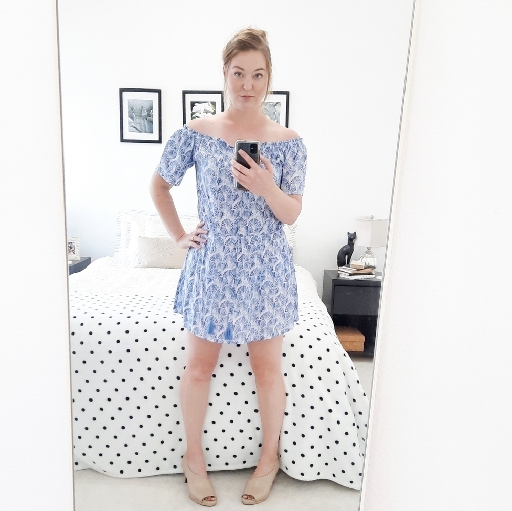 Tiare Hawaii Blue Seashell Dress OS
